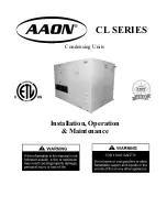 Preview for 1 page of AAON CL SERIES Installation Operation & Maintenance