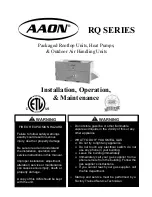 AAON RQ SERIES Installation Operation & Maintenance предпросмотр