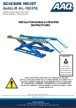 AAQ AutoLift AL-162016 Installation Manual & Operation Instructions preview