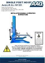 Preview for 1 page of AAQ AutoLift AL-167251 Installation Manual & Operation Instructions