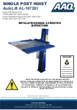 Preview for 1 page of AAQ AutoLift AL-167261 Installation Manual & Operation Instructions