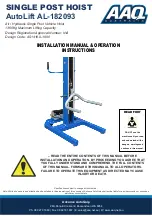 Preview for 1 page of AAQ AutoLift AL-182093 Installation Manual & Operation Instructions