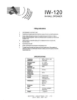 Предварительный просмотр 1 страницы Aaron IW-120 Fitting Instructions