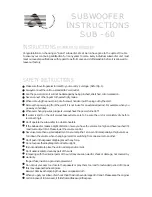 Preview for 1 page of Aaron SUB-60 Instructions