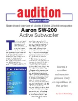 Preview for 1 page of Aaron SW-200 Brochure