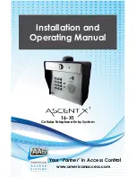 Preview for 1 page of AAS 16-X1 ASCENT X1 Installation And Operating Manual