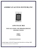 Preview for 1 page of AAS Advantage DKE 26-100sg Installation And Programming Instructions