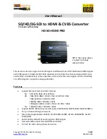 AAS HD-SD-HDMI-PRO User Manual preview