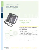 Aastra Meridian 9116 Specifications preview