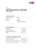 Preview for 1 page of ABB 1005001806 Operation Manual