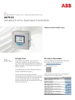 Предварительный просмотр 1 страницы ABB AWT420 Commissioning Instructions
