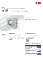 Preview for 1 page of ABB AWT420 Manual