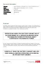 Preview for 2 page of ABB Battery cabinet for PowerValue 11-31T 10-20 kVA User Manual