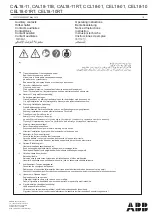 Предварительный просмотр 1 страницы ABB CAL18-11 Operating Instructions