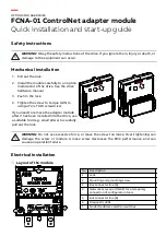 ABB ControlNet FCNA-01 Quick Installation And Start-Up Manual предпросмотр