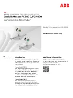 Предварительный просмотр 1 страницы ABB CoriolisMaster FCB400 Operating Instructions Manual