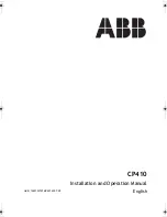 Preview for 1 page of ABB CP410 Installation And Operation Manual