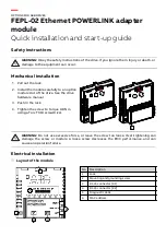 Preview for 1 page of ABB FEPL-02 Ethernet POWERLINK Quick Start Manual