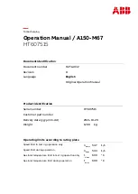 Preview for 1 page of ABB HT607515 Operation Manual