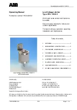 ABB HVL 120-0.3 Operating Manual preview