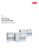 Preview for 1 page of ABB Relion 670 series Operation Manual