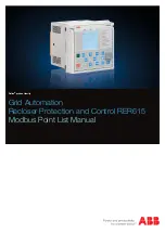 ABB Relion RER615 Modbus Point List Manual preview