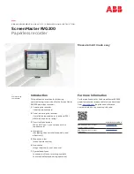Preview for 1 page of ABB ScreenMaster RVG200 Manual