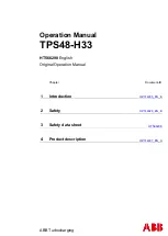 Preview for 1 page of ABB TPS48-H33 Operation Manual