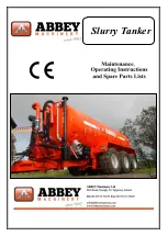 Preview for 1 page of Abbey Machinery Slurry Tanker Maintenance, Operating Instructions And Spare Parts List