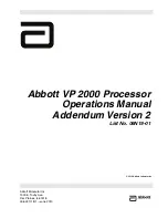 Abbott VP 2000 Processor Operation Manual preview