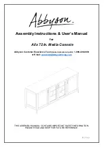 Preview for 1 page of Abbyson Alix 72 In. Media Console Assembly Instructions & User Manual