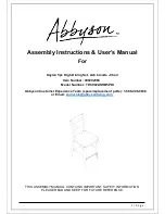 Предварительный просмотр 1 страницы Abbyson Kaylen TP-0002ASHB5PDI Assembly Instructions & User Manual