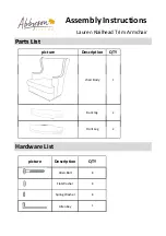 Предварительный просмотр 1 страницы Abbyson Lauren Nailhead Trim Armchair HS-SF-155 Assembly Instructions