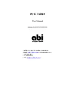 Preview for 1 page of abi IQ E-Tablet User Manual