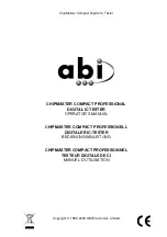 Preview for 1 page of abi Professional ChipMaster Compact Operator'S Manual