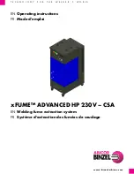 Abicor Binzel xFUME ADVANCED HP 230V-CSA Operating Instructions Manual preview