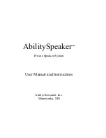 Ability Research AbilitySpeaker User Manual And Instructions предпросмотр