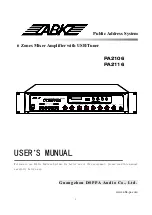 Предварительный просмотр 1 страницы ABK PA2106 User Manual