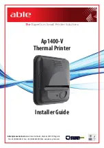 Предварительный просмотр 1 страницы ABLE Ap1400V Installer'S Manual