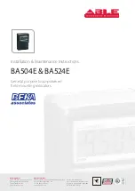 Предварительный просмотр 2 страницы ABLE BEKA BA504E Installation & Maintenance Instructions Manual