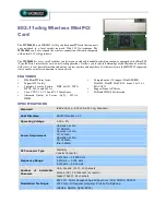 Preview for 1 page of Abocom 802.11a/b/g Wireless MiniPCI Card WCM6002 Specification Sheet