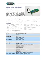 Abocom 802.11b/g Wireless LAN PCI Card WPG2500 Specifications preview