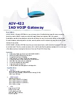 Preview for 1 page of Abocom IAD VOIP Gateway AIV-422 Specifications