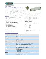 Abocom WUG2400 Specification Sheet preview