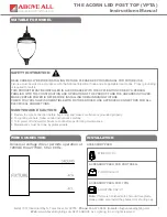 Above All ACORN LED POST TOP Instruction Manual preview