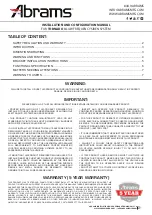 Preview for 2 page of Abrams TORNADO 3 Installation And Configuration Manual