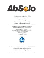 Preview for 27 page of Abs Company Ab Solo ABS1008B Owner'S Manual