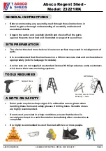 Preview for 2 page of ABSCO SHEDS REGENT 23221RK Assembly Instructions Manual