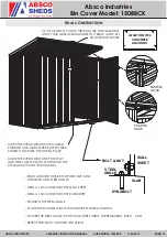 Preview for 18 page of Absco 1508BCK Assembly & Instruction Manual