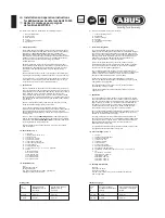 Предварительный просмотр 2 страницы Abus F0 500 Installation And Operation Instructions Manual